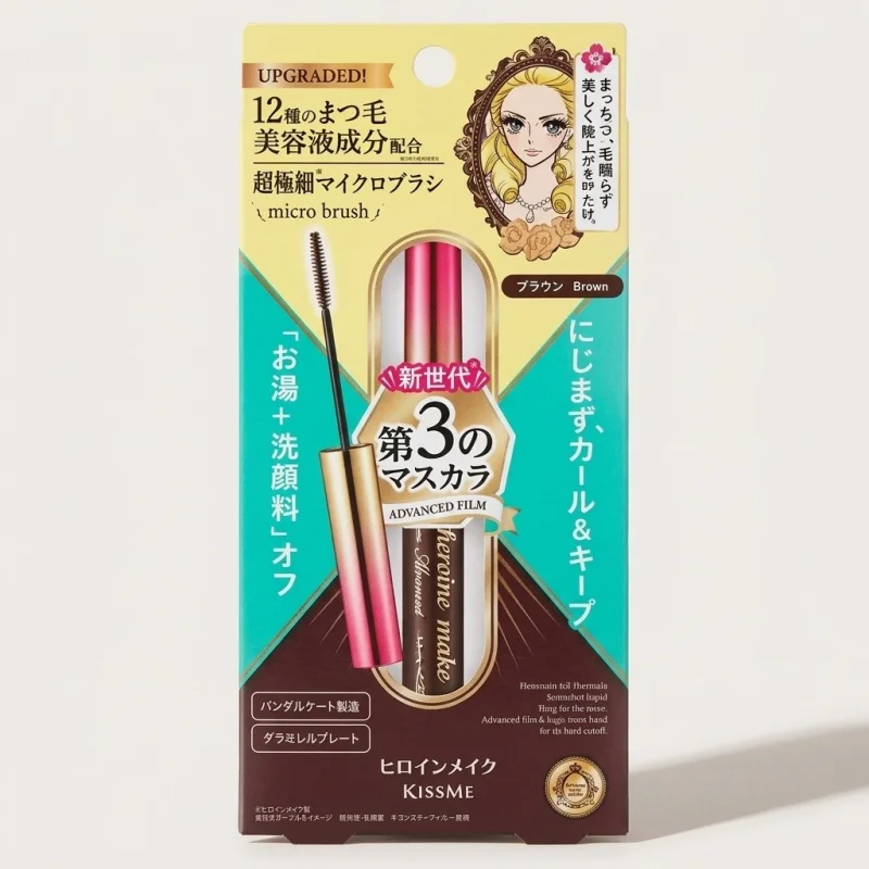 KISS ME Heroine Make Micro Brush Mascara Advanced Film 02 Brown - Main Image