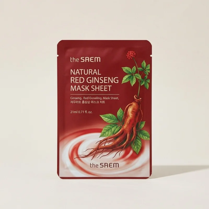 THE SAEM Natural Red Ginseng Mask Sheet - Revitalizing & Nourishing Skin - Main Image