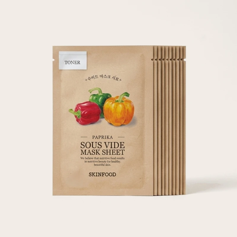 SKINFOOD Paprika Sous Vide Mask Sheet (10 Count) - Hydrating Toner Essence - Main Image