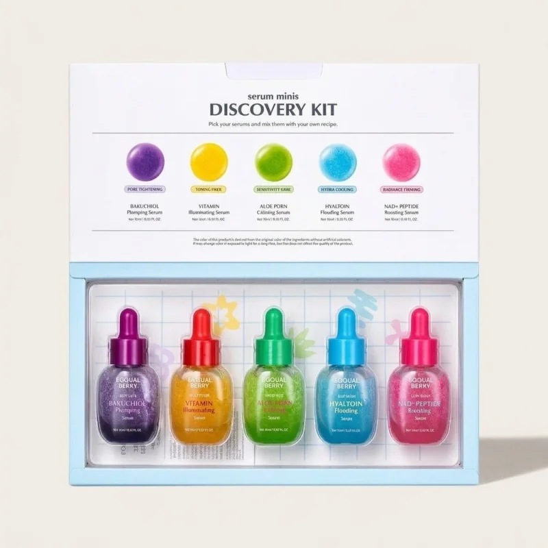 EQQUALBERRY 5 Mini Serums Discovery Set - 10ml x 5 Skincare Solutions - Main Image