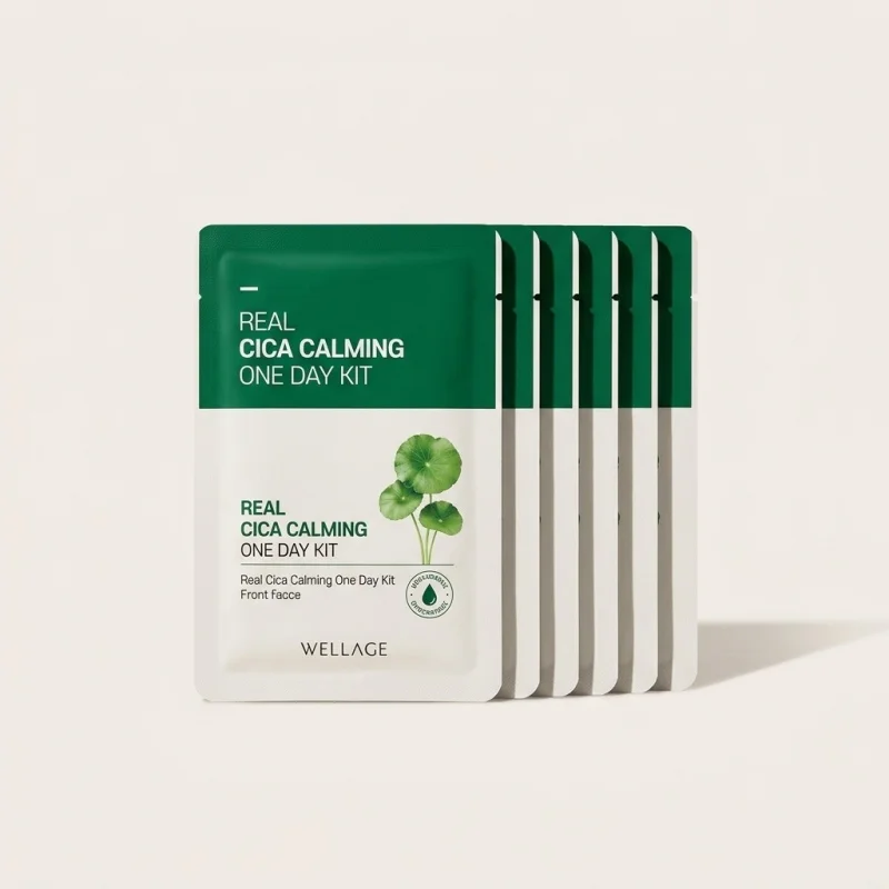 WELLAGE Real Cica Calming One Day Kit (7 Count) - Soothing Skincare Set - Main Image