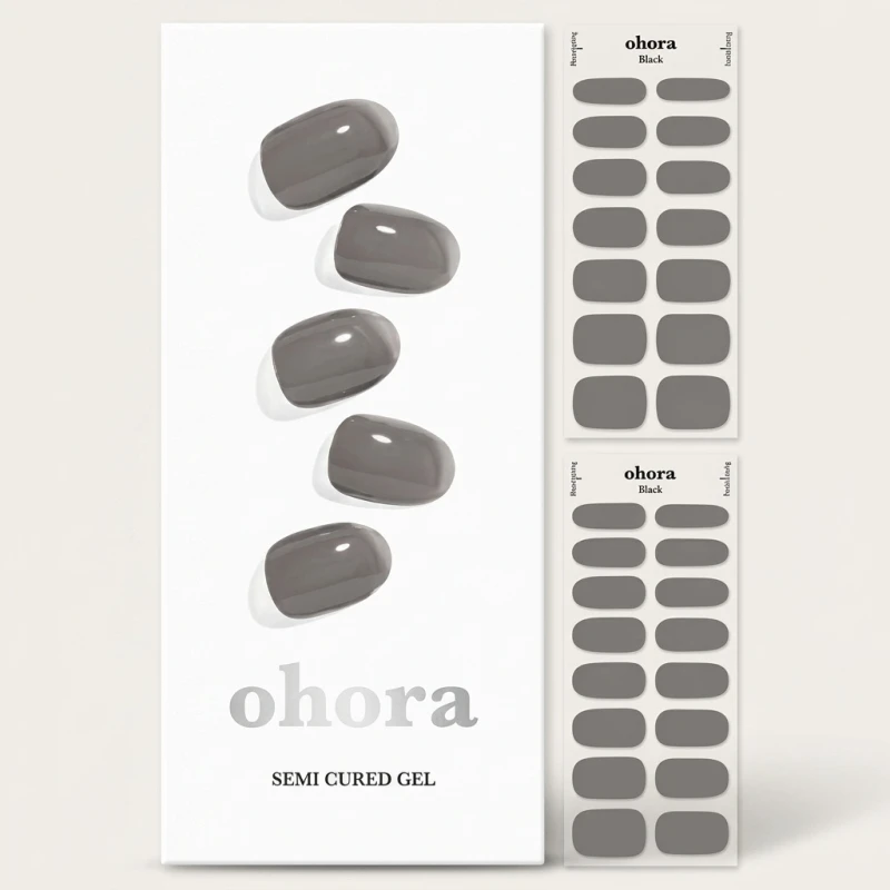 OHORA N Tint Black Semicured Gel Nail Strips - Translucent Jelly Finish NB-068 - Main Image