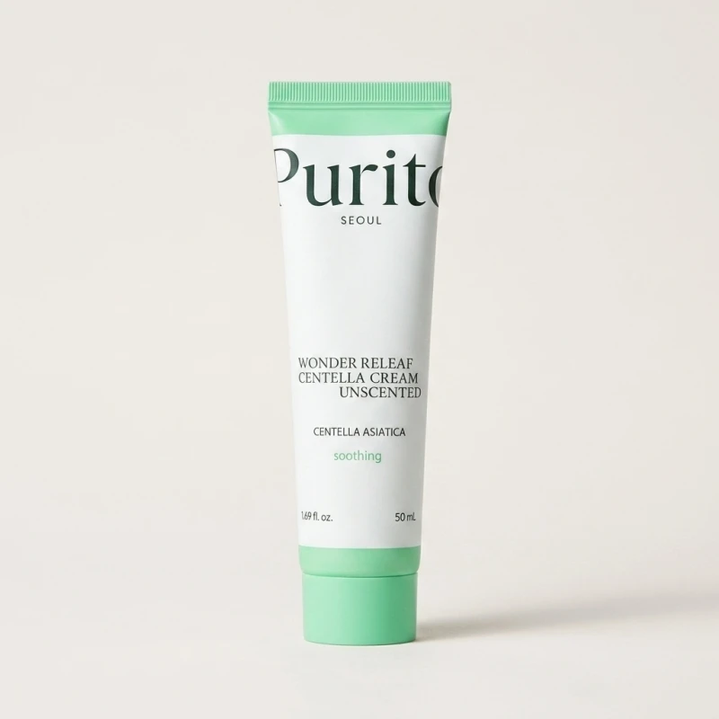 Purito Wonder Releaf Centella Cream Unscented 50ml - Soothing Face Moisturizer - Main Image