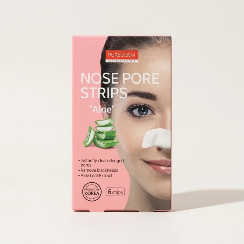 Purederm Aloe Nose Pore Strips - Blackhead Removal & Deep Cleansing, 6 Strips - Main Image