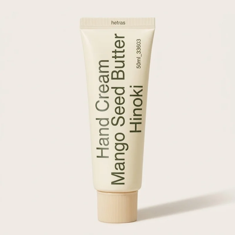 Hetras Hinoki Mango Seed Butter Hand Cream - 50ml Hydrating Perfumed Lotion - Main Image