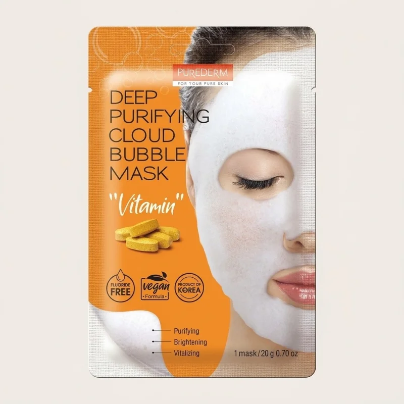 Purederm Deep Purifying Cloud Bubble Mask Vitamin - Brightening & Vitalizing - Main Image