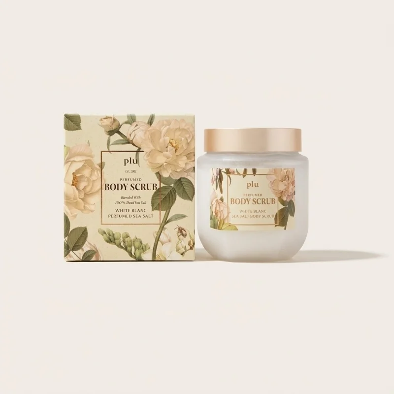 PLU White Blanc Perfumed Sea Salt Body Scrub - Smoothing 500g with Spatula - Main Image