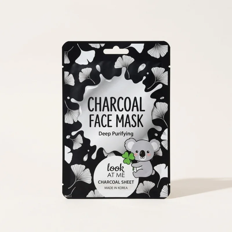 LOOK AT ME Charcoal Face Mask - Deep Purifying Korean Sheet Mask (25ml) - Main Image